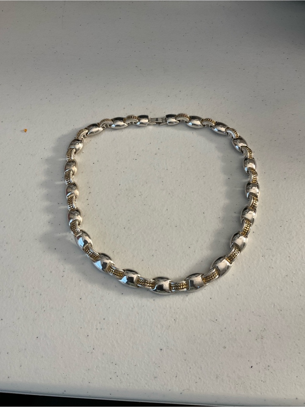 Two-Tone Silver and Gold Tone Link Necklace